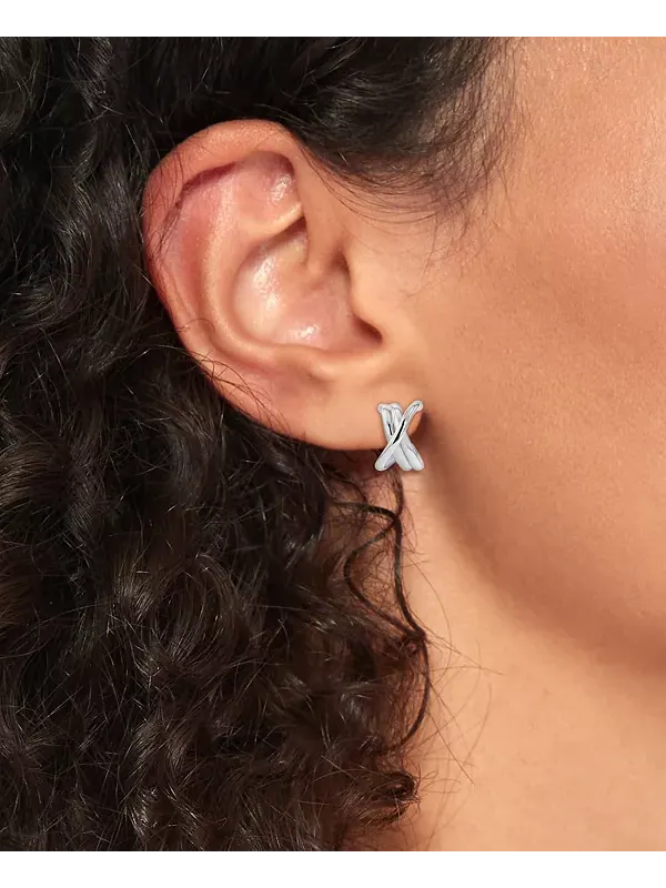 Серьги-Гвоздики с морским узлом Tommy Hilfiger — изображение 2 из 4, оттенок серебряный