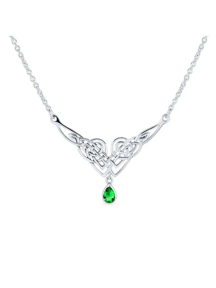 Кулон-трикветра из стерлингового серебра с кубическим цирконием, модель Good Luck Trinity Irish