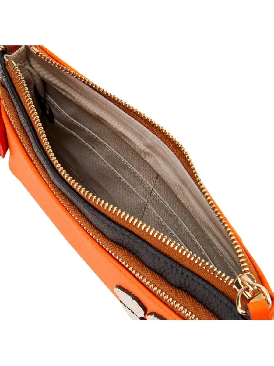 Кожаный браслет с патчем Clemson Tigers Infield Double-Zip Wristlet Dooney & Bourke — изображение 3 из 4, оттенок нет цвета