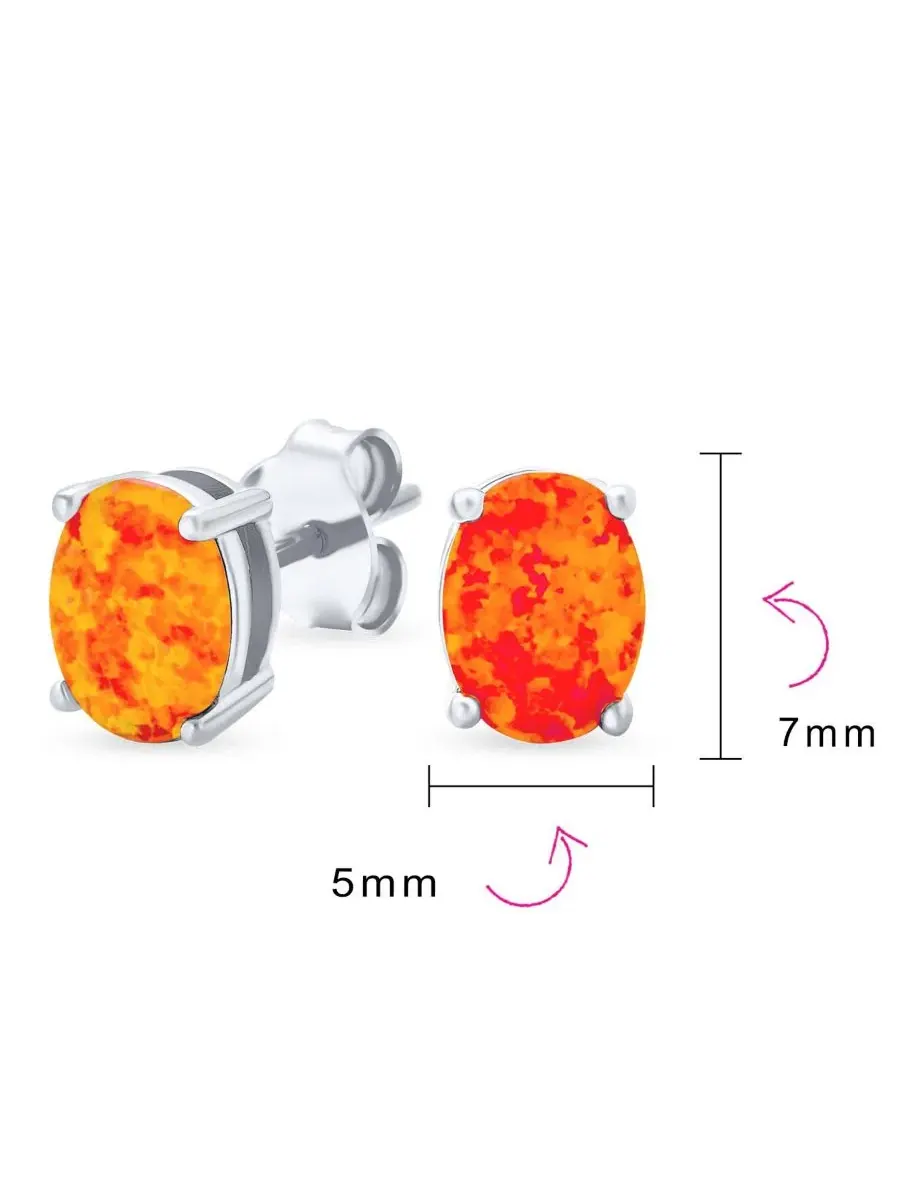 Серьги-гвоздики с синтетическим опалом, с фианитами, золотое покрытие Bling Jewelry — изображение 4 из 4, оттенок оранжевый