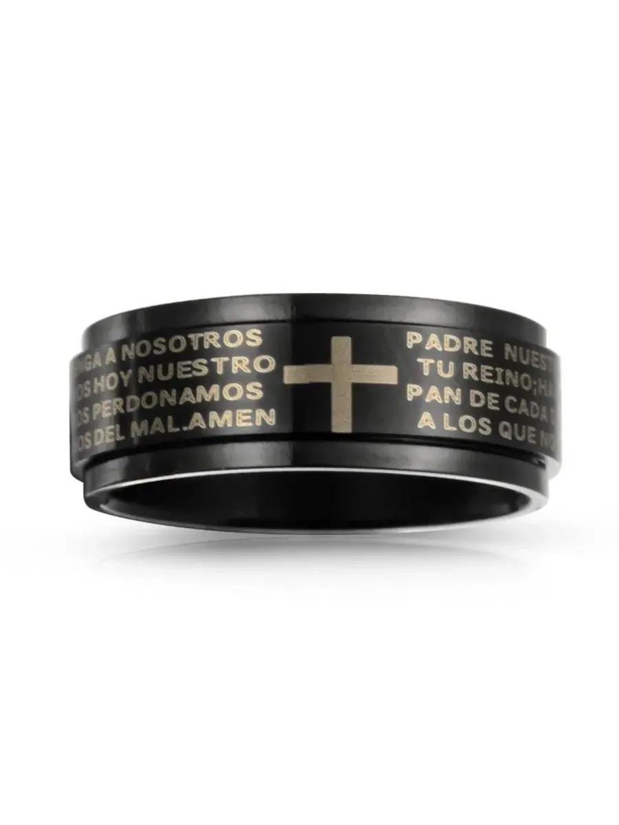 Кольцо-спиннер с гравировкой Молитвы Господней на испанском, модель El Padre Nuestro Bling Jewelry — изображение 2 из 3