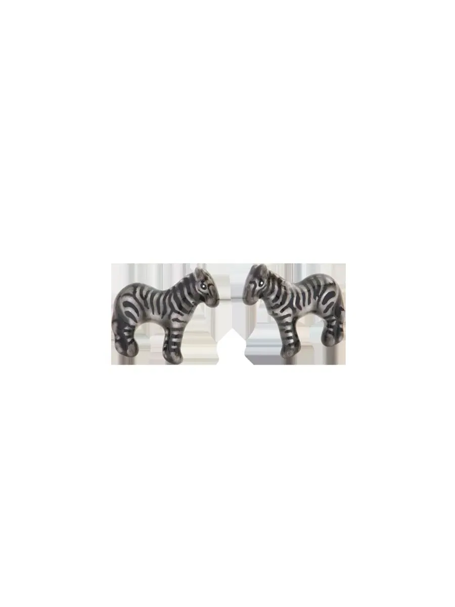 Серьги-пусеты с зеброй, Zebra Stud Earrings Fable England