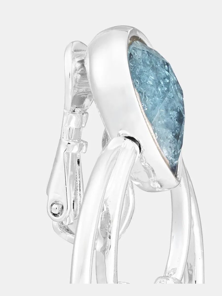 Серьги-подвески каплевидные с синими камнями Anne Klein — изображение 4 из 4, оттенок синий