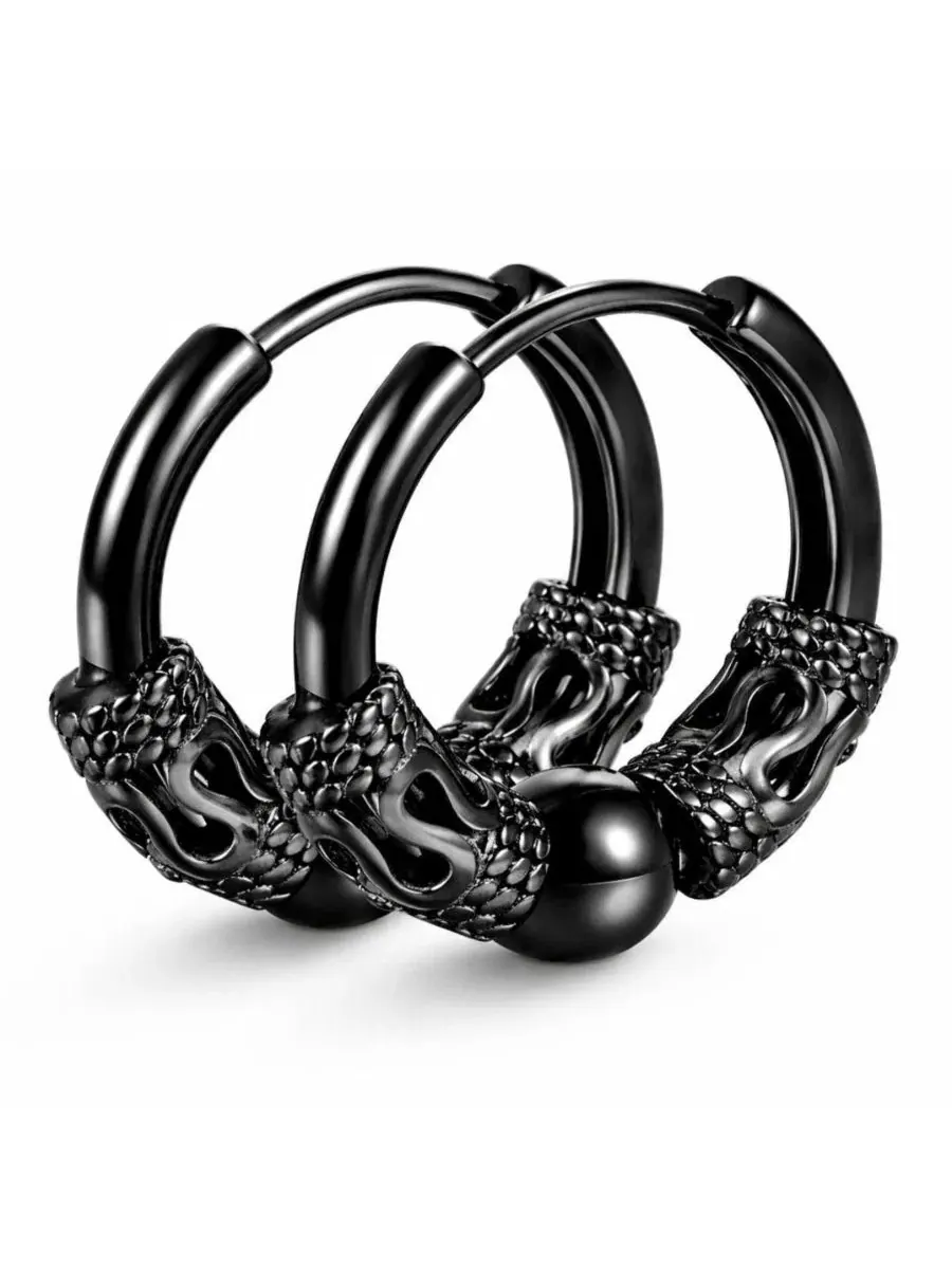 Серьги-кольца хугги с оберткой, 14 мм, из нержавеющей стали Rebl Jewelry