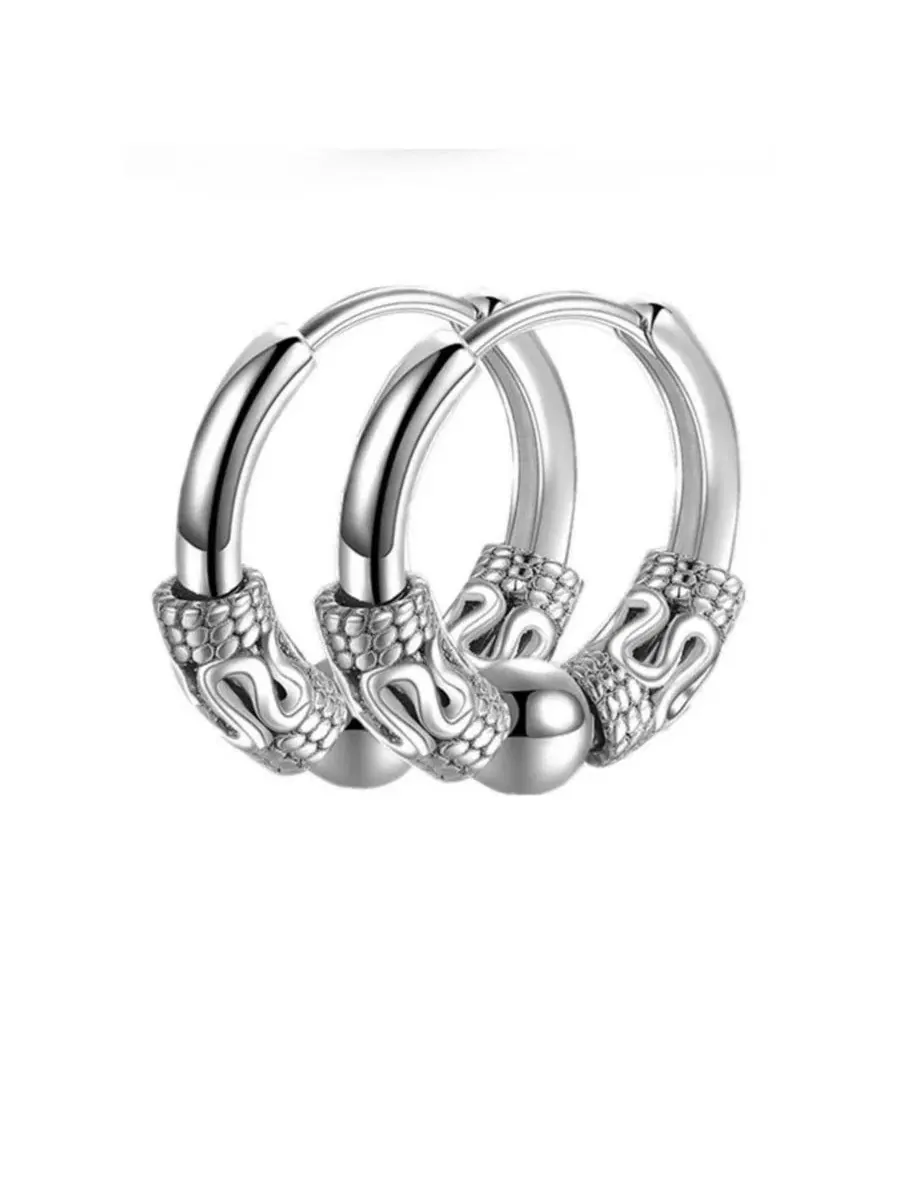 Серьги-конго из нержавеющей стали, диаметр 14 мм Rebl Jewelry — изображение 1 из 3, оттенок серебряный