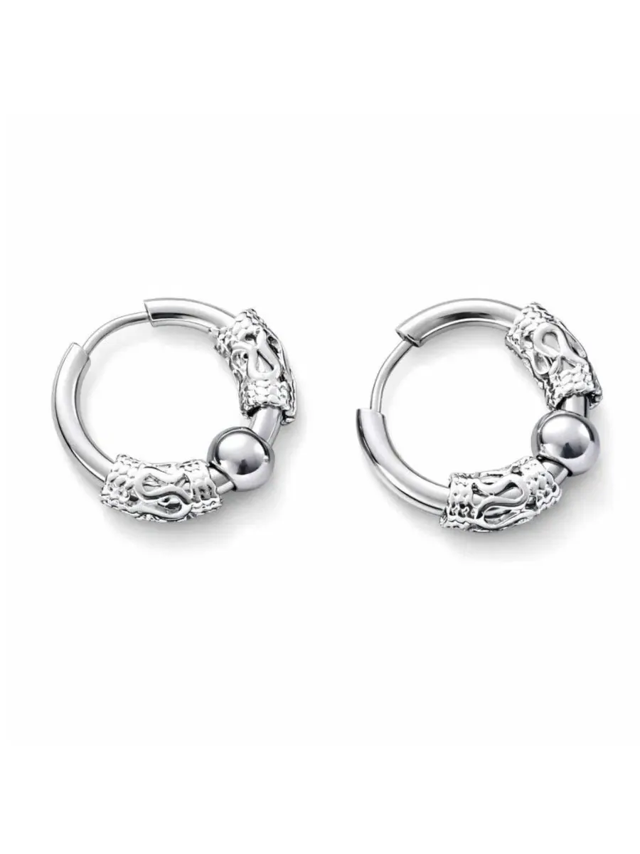 Серьги-конго из нержавеющей стали, диаметр 14 мм Rebl Jewelry — изображение 3 из 3, оттенок серебряный