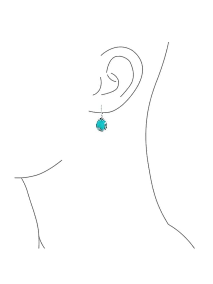 Серьги-подвески из стерлингового серебра с черным ониксом, модель Western Style Teardrop Bling — изображение 3 из 4