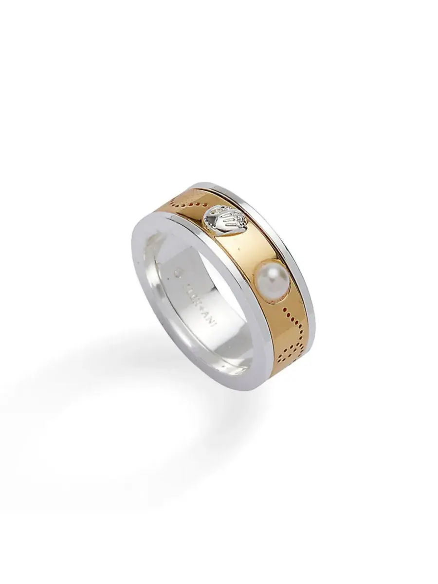 Кольцо-антистресс с вращающимся жемчужным мячом Baseball Fidget Ring Alex and Ani