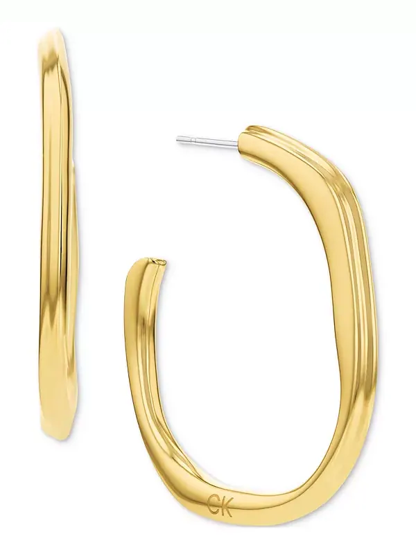 Серьги-Кольца средней толщины из нержавеющей стали, 1,33 дюйма Calvin Klein