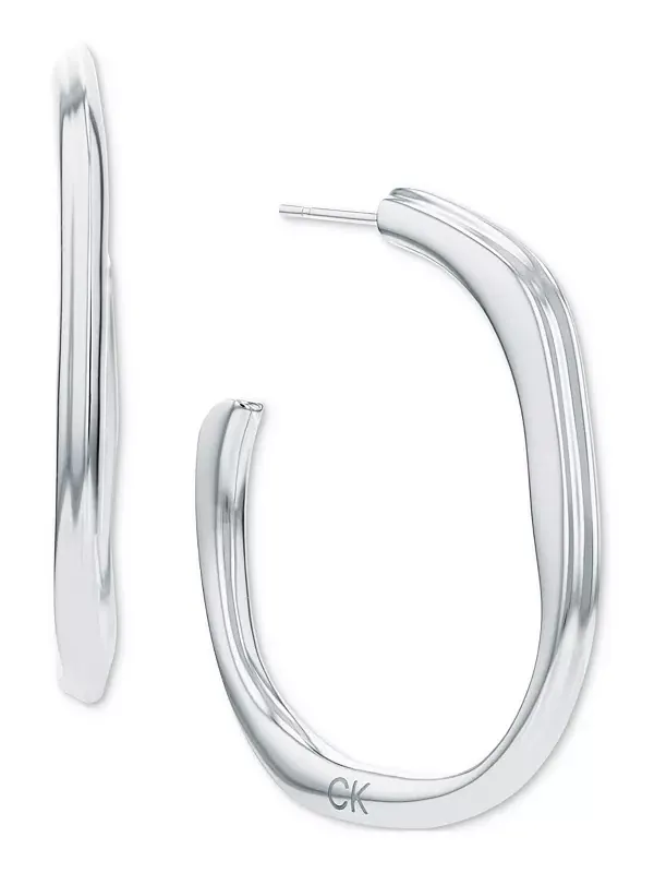Серьги-Кольца средней толщины из нержавеющей стали, 1,33 дюйма Calvin Klein