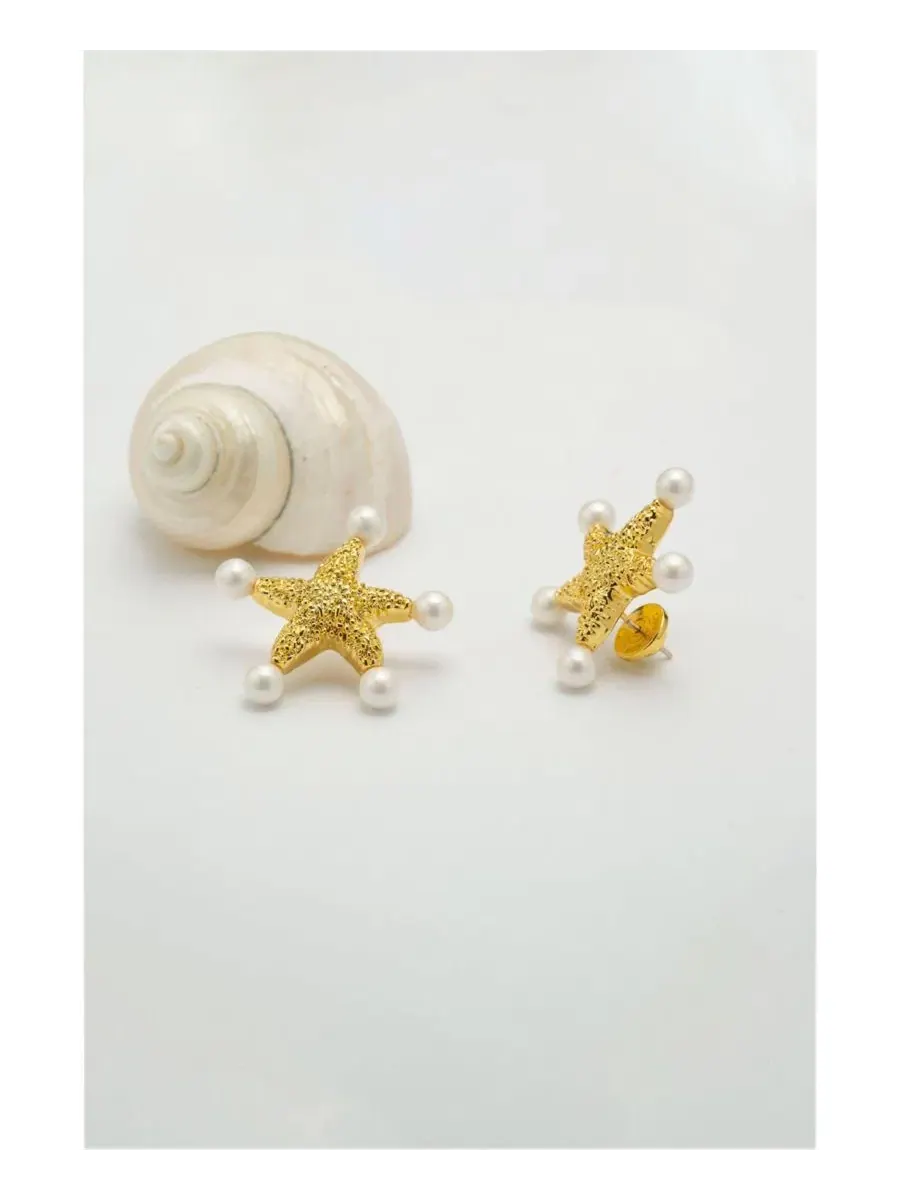 Серьги-гвоздики Lila Starfish Classicharms — золотистый