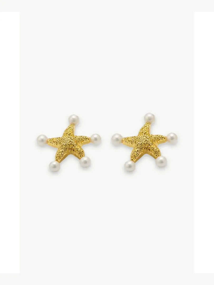 Серьги-гвоздики Lila Starfish Classicharms — изображение 4 из 11, оттенок золото