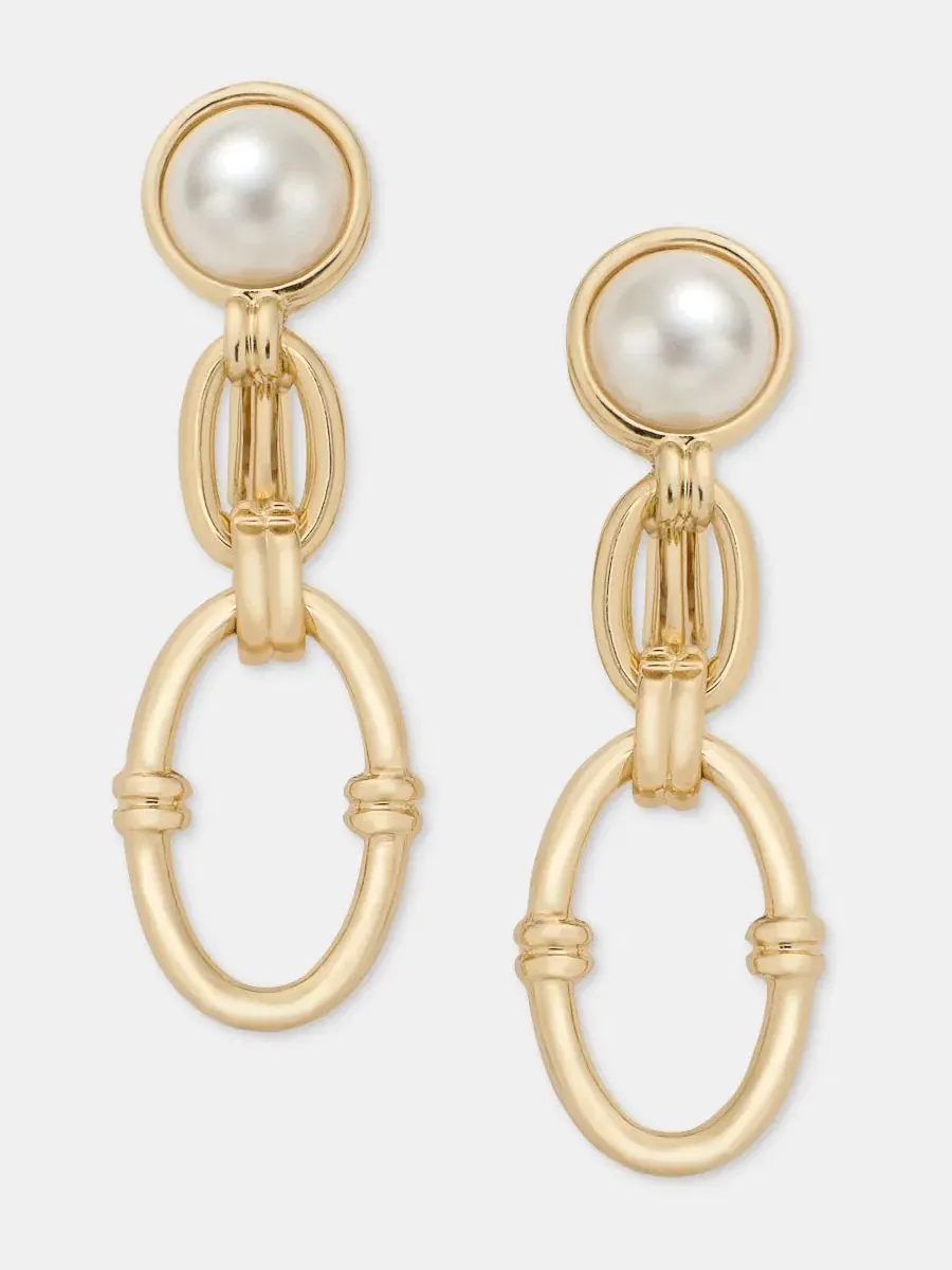 Серьги-подвески с имитацией жемчуга, на клипсах Anne Klein