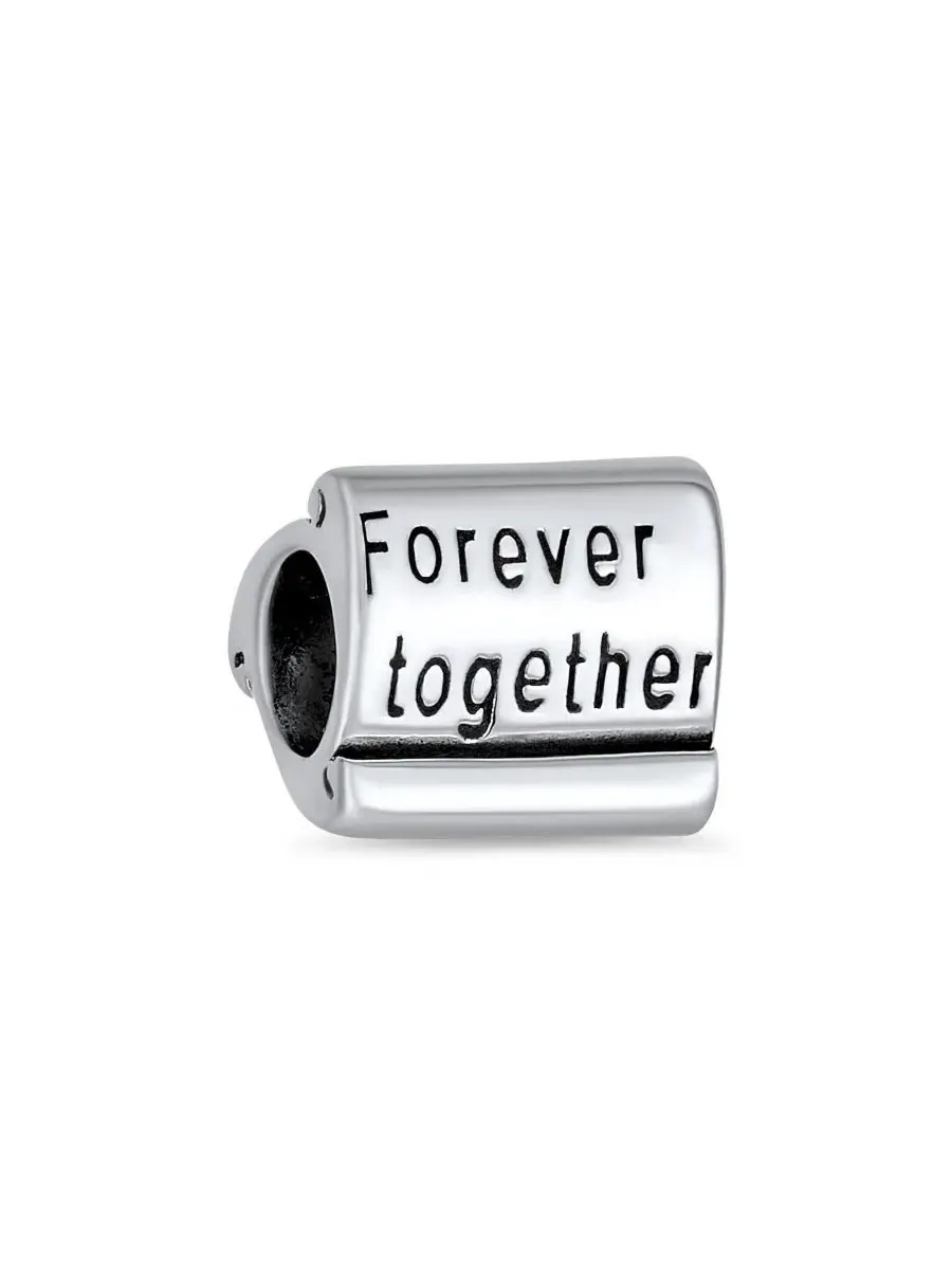 Бусина-шарм с гравировкой Forever Together, серебро 925 пробы Bling Jewelry