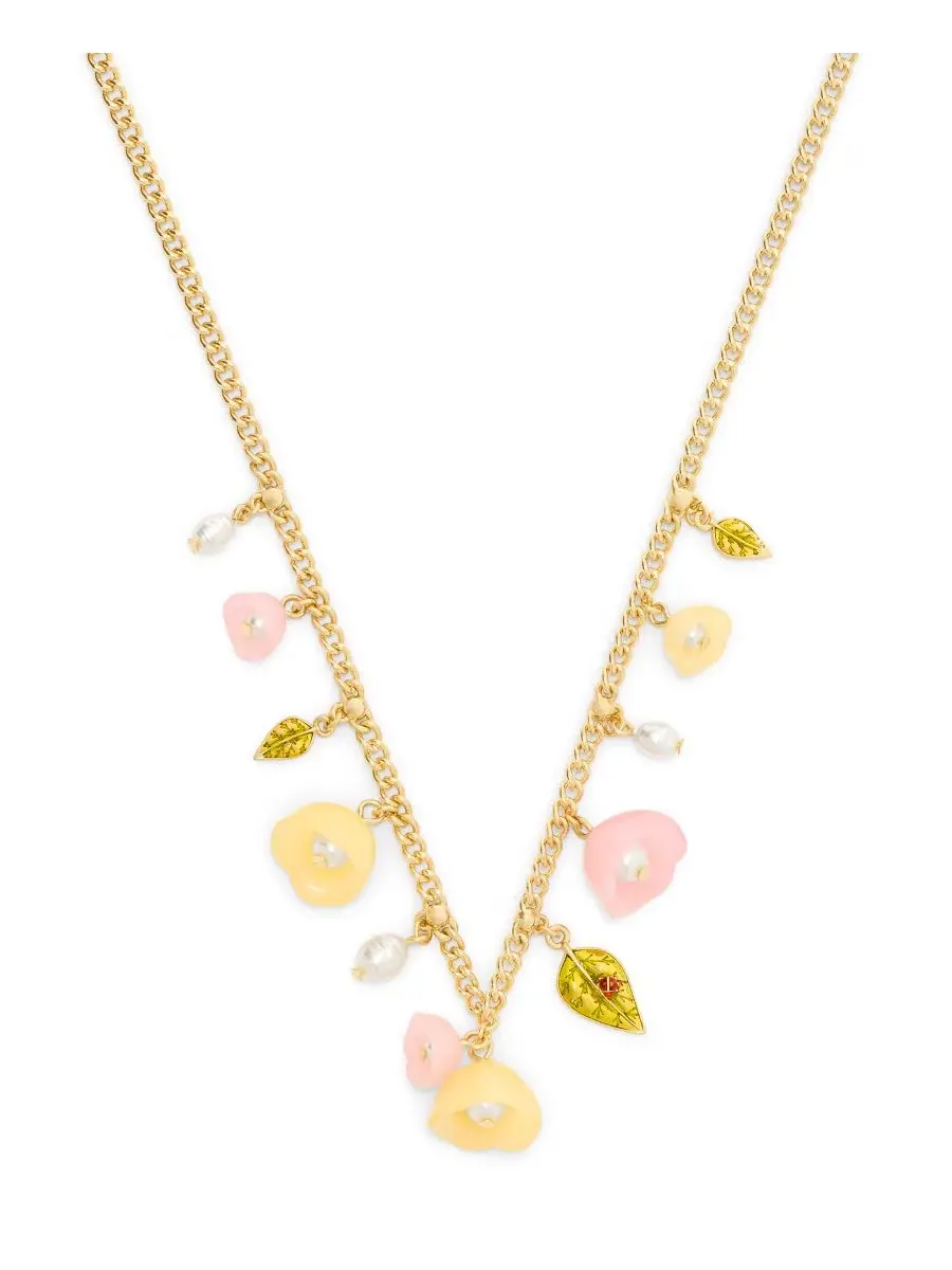 Колье-ожерелье с цветочным принтом Faux Stone Floral Statement Bib Necklace COACH — изображение 2 из 6