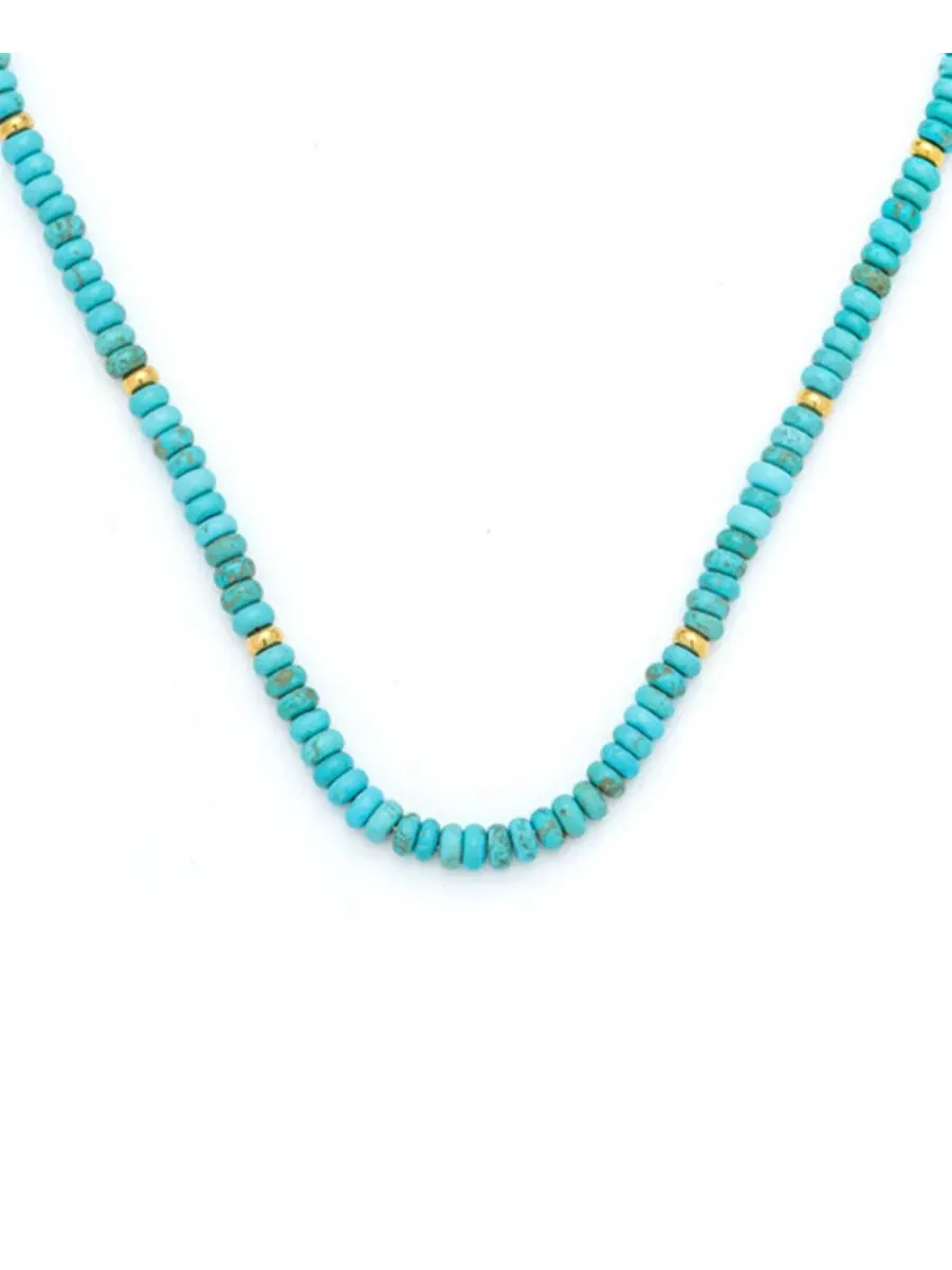 Ожерелье из натуральных камней Charis Gemstone Beaded Kamaria — изображение 3 из 7, оттенок бирюзовый