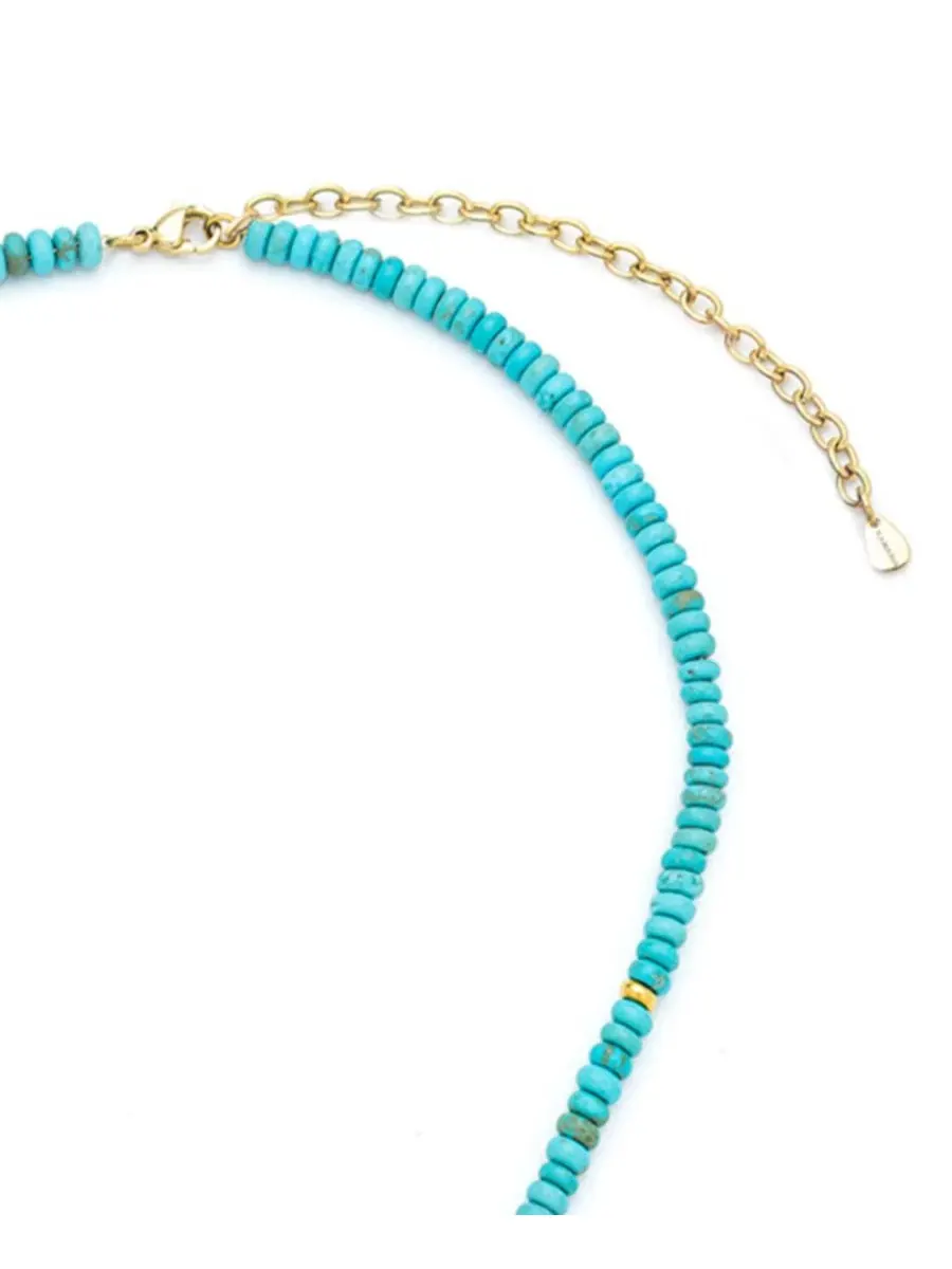 Ожерелье из натуральных камней Charis Gemstone Beaded Kamaria — изображение 4 из 7, оттенок бирюзовый