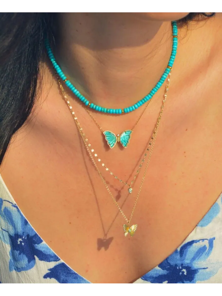 Ожерелье из натуральных камней Charis Gemstone Beaded Kamaria — изображение 5 из 7, оттенок бирюзовый
