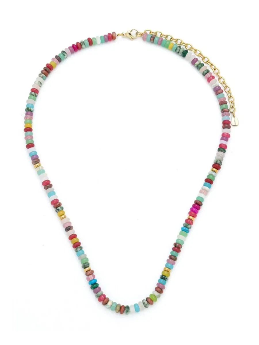 Ожерелье из натуральных камней с регулируемой длиной Charis Gemstone Beaded Kamaria — изображение 1 из 7, оттенок мульти