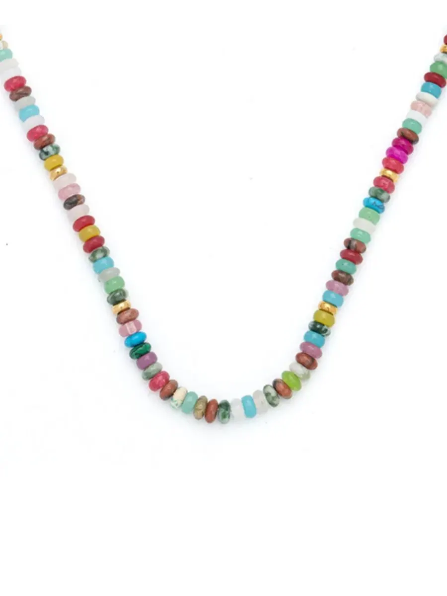 Ожерелье из натуральных камней с регулируемой длиной Charis Gemstone Beaded Kamaria — изображение 3 из 7, оттенок мульти