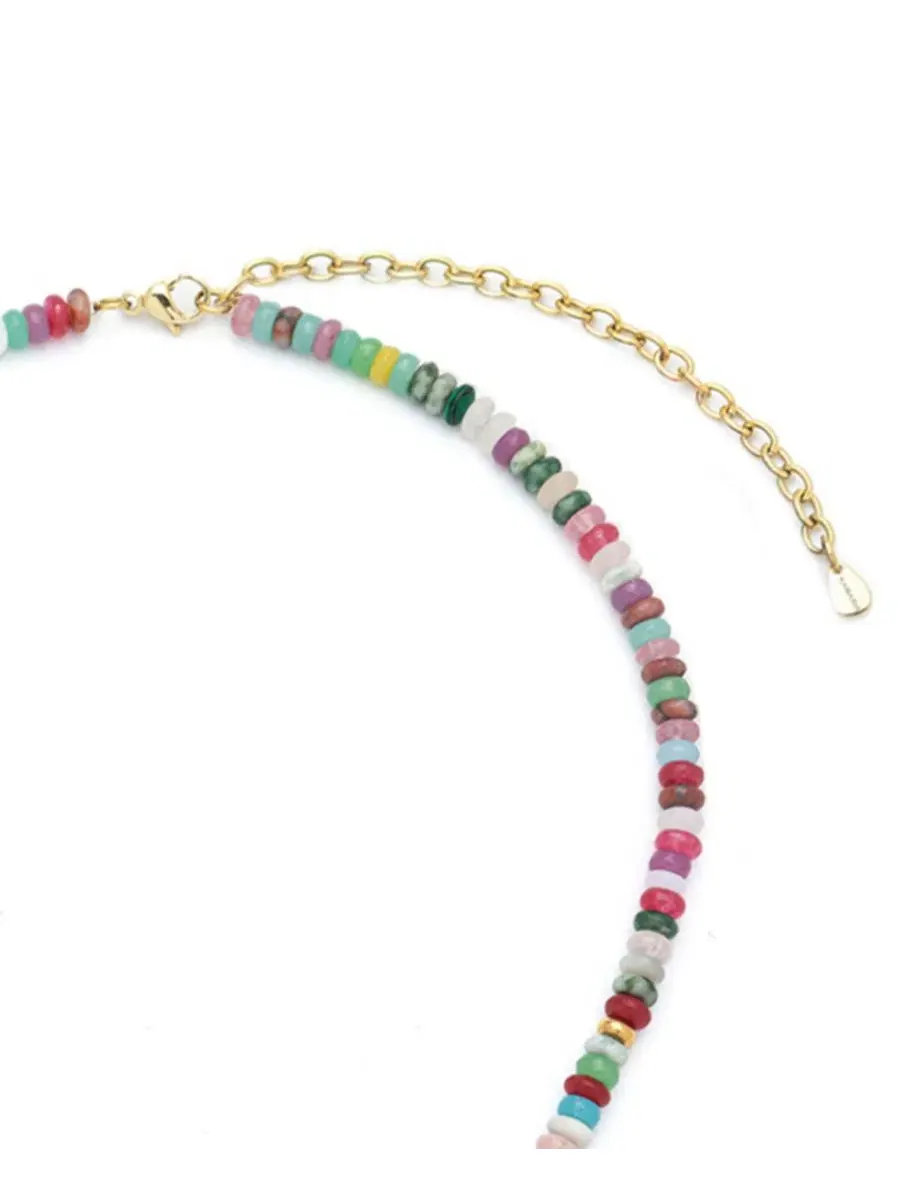 Ожерелье из натуральных камней с регулируемой длиной Charis Gemstone Beaded Kamaria — изображение 4 из 7, оттенок мульти