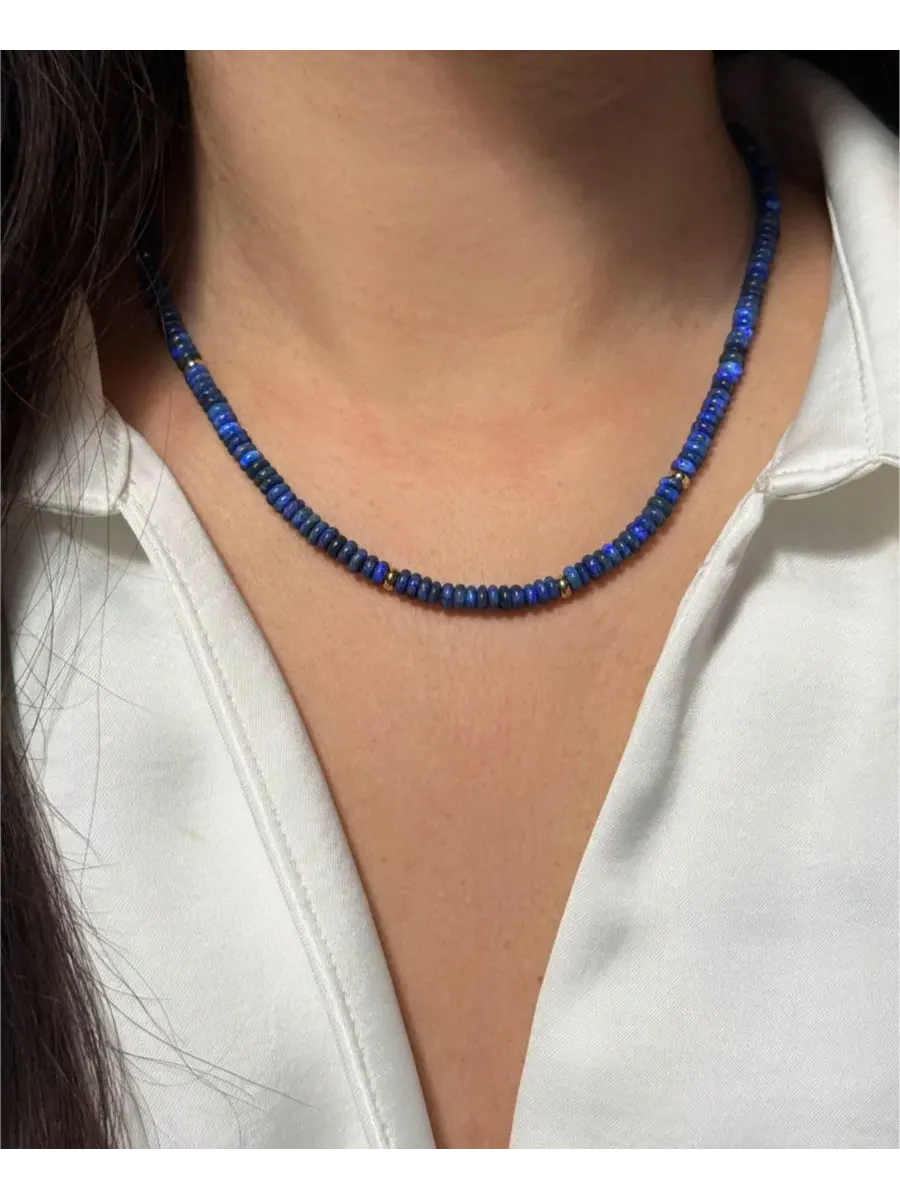 Бусы из натуральных камней Charis Gemstone Beaded Necklace Kamaria — изображение 2 из 7, оттенок синий