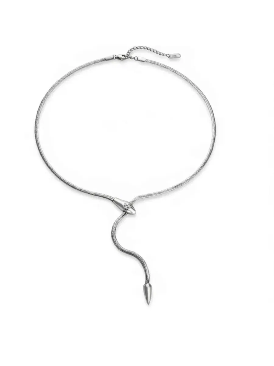 Ожерелье-змейка из стали с позолотой 18K, 45 см Rebl Jewelry