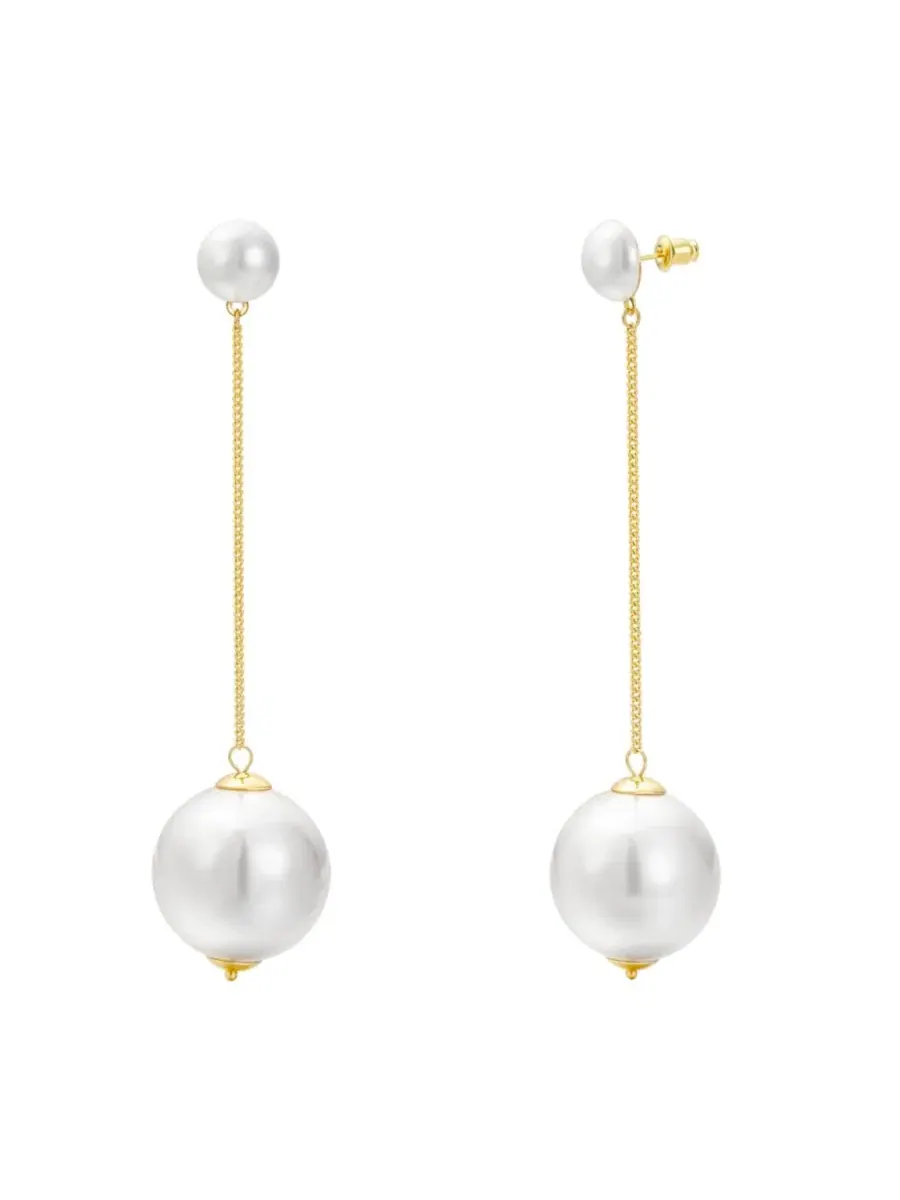 Серьги-подвески с жемчугом Ines Pearl Drop Untamed Petals