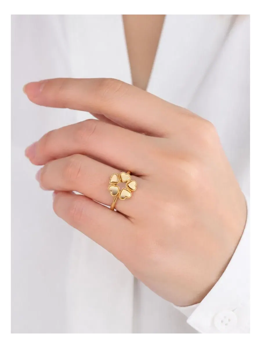 Кольцо с сердцем 14K Gold DEVATA — изображение 2 из 4, оттенок золото