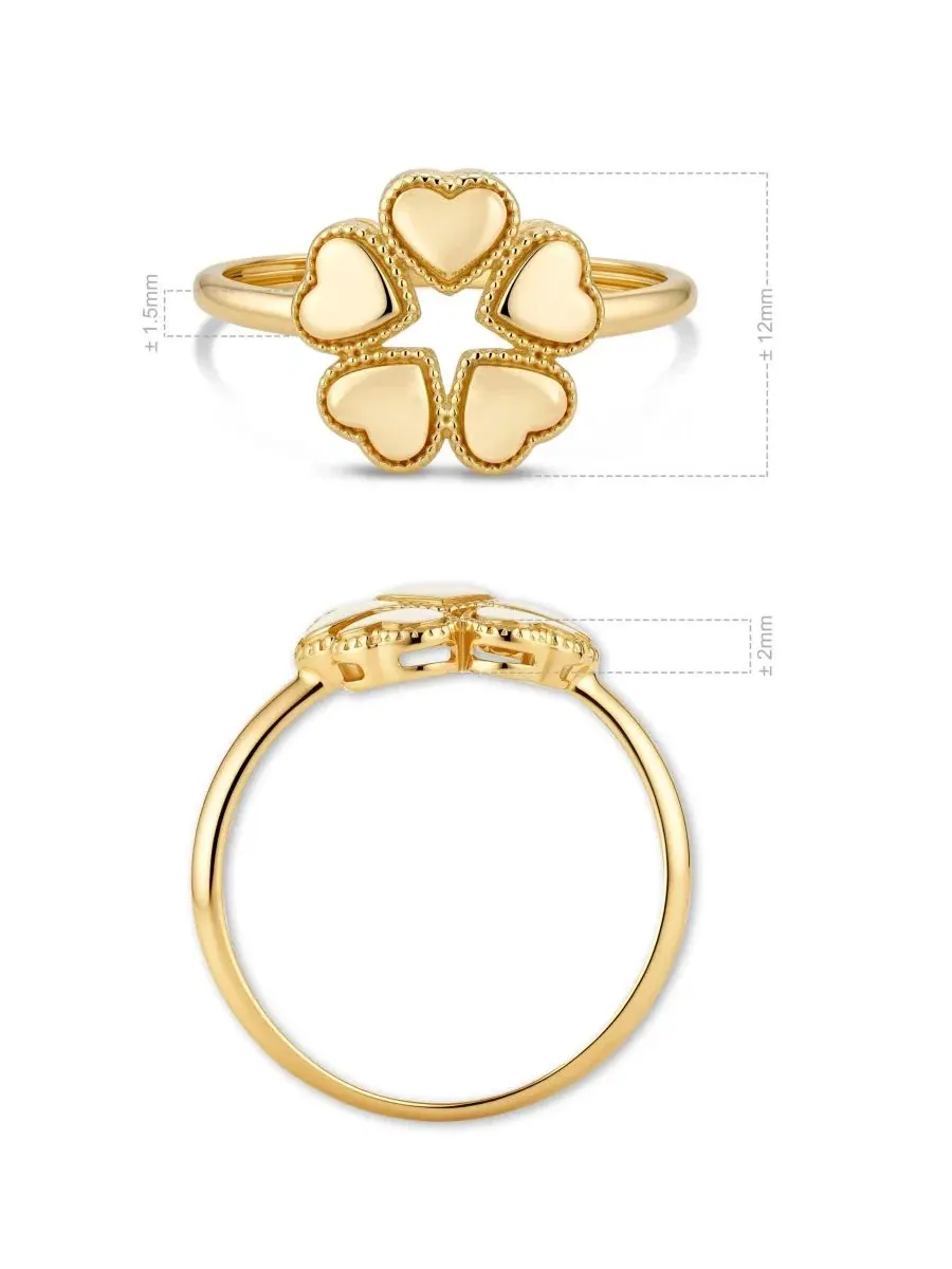 Кольцо с сердцем 14K Gold DEVATA — изображение 4 из 4, оттенок золото