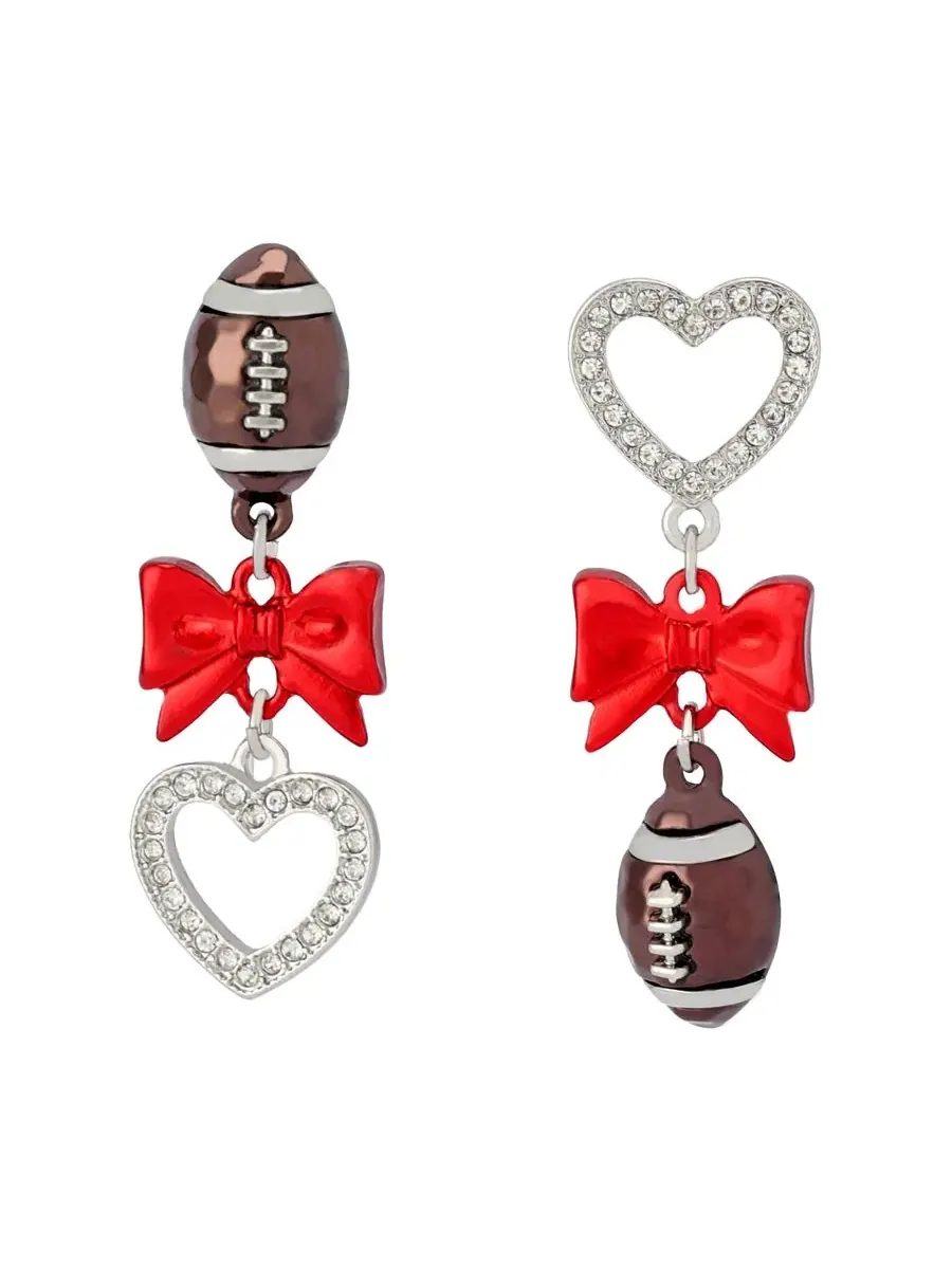 Серьги с футбольным принтом Faux Stone Kick Off Football Mismatch Earrings Betsey Johnson