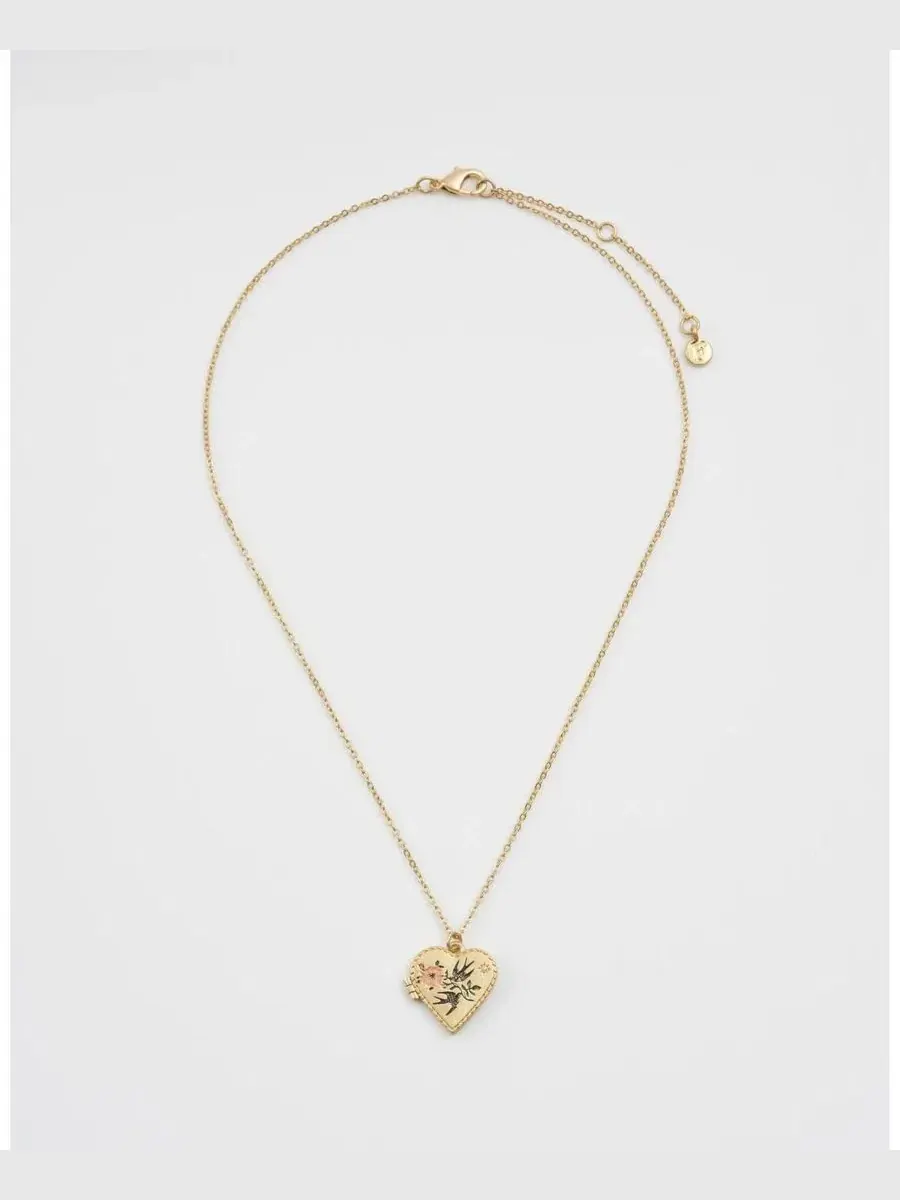 Локет-сердце Swallow Locket Fable England — изображение 5 из 7, оттенок мульти золотистый