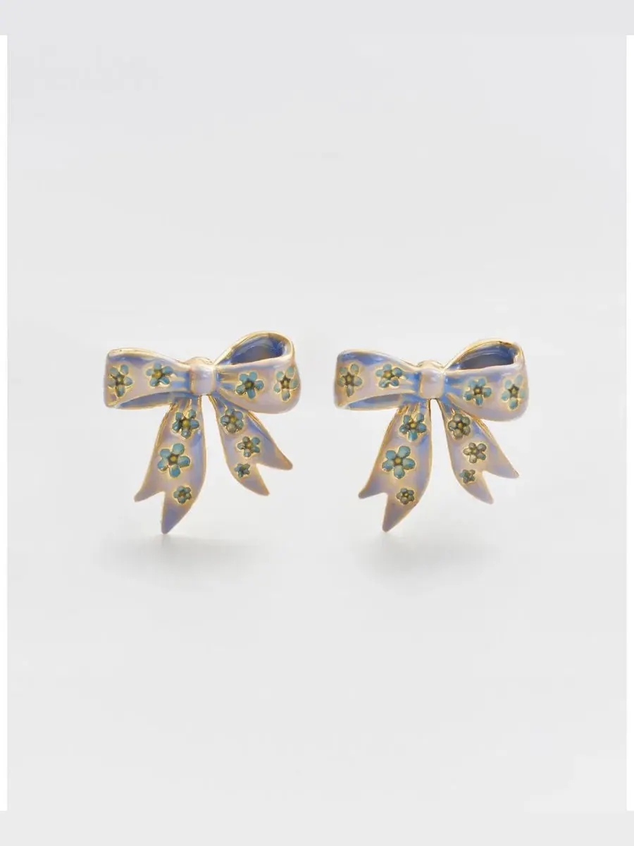 Серьги-гвоздики с бантиком Forget-Me-Not Bow Fable England