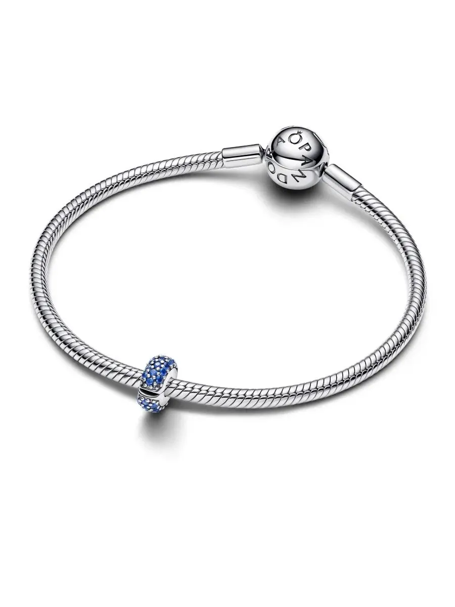 Подвеска-клипса с королевским синим камнем Pandora — изображение 3 из 4, оттенок серебристый