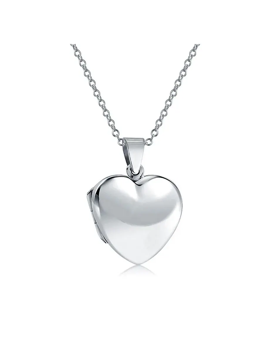 Кулон-медальон с фото, сердце, из стерлингового серебра 925 пробы Bling Jewelry
