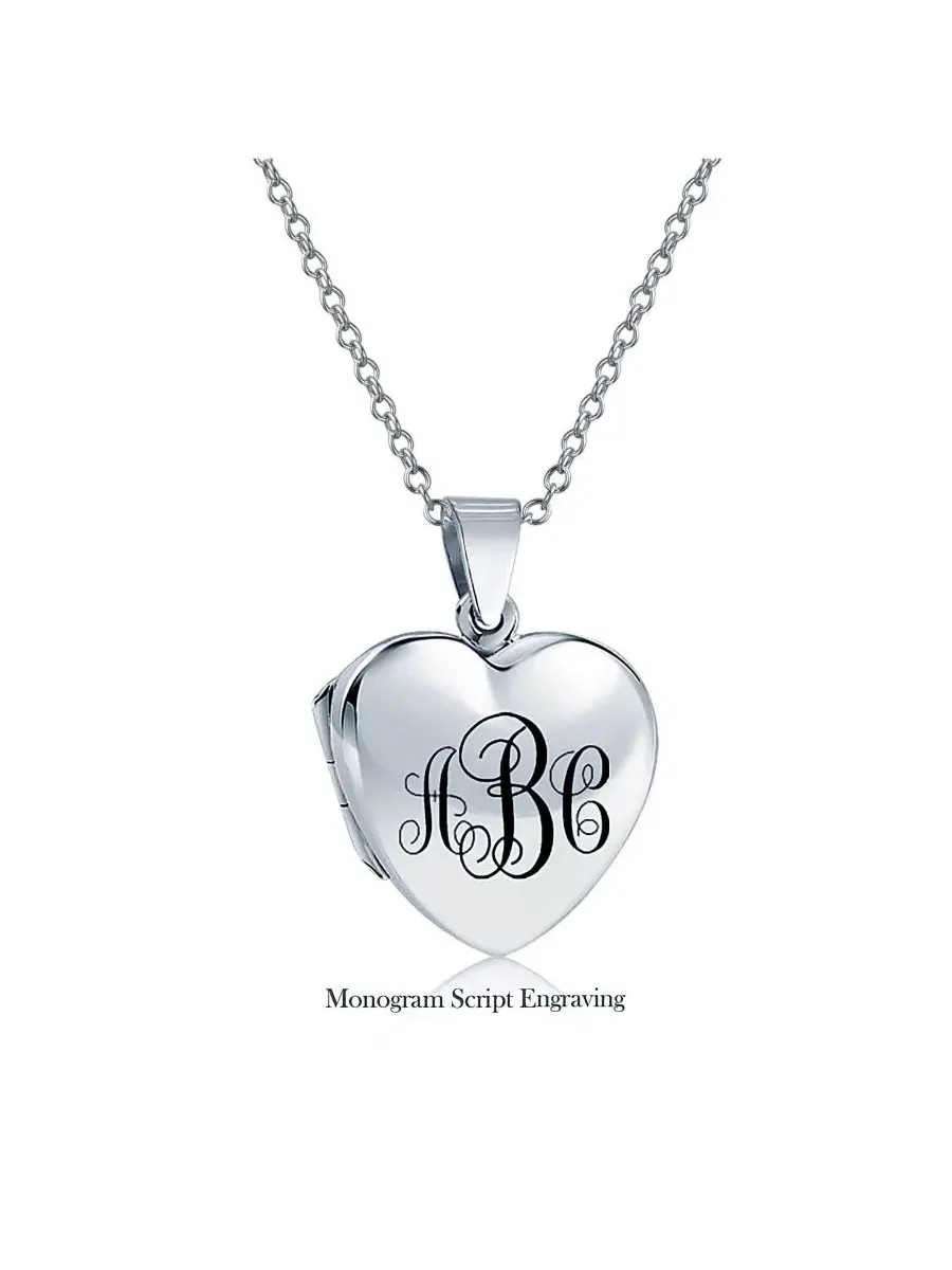 Кулон-медальон с фото, сердце, из стерлингового серебра 925 пробы Bling Jewelry — изображение 5 из 5, оттенок серый
