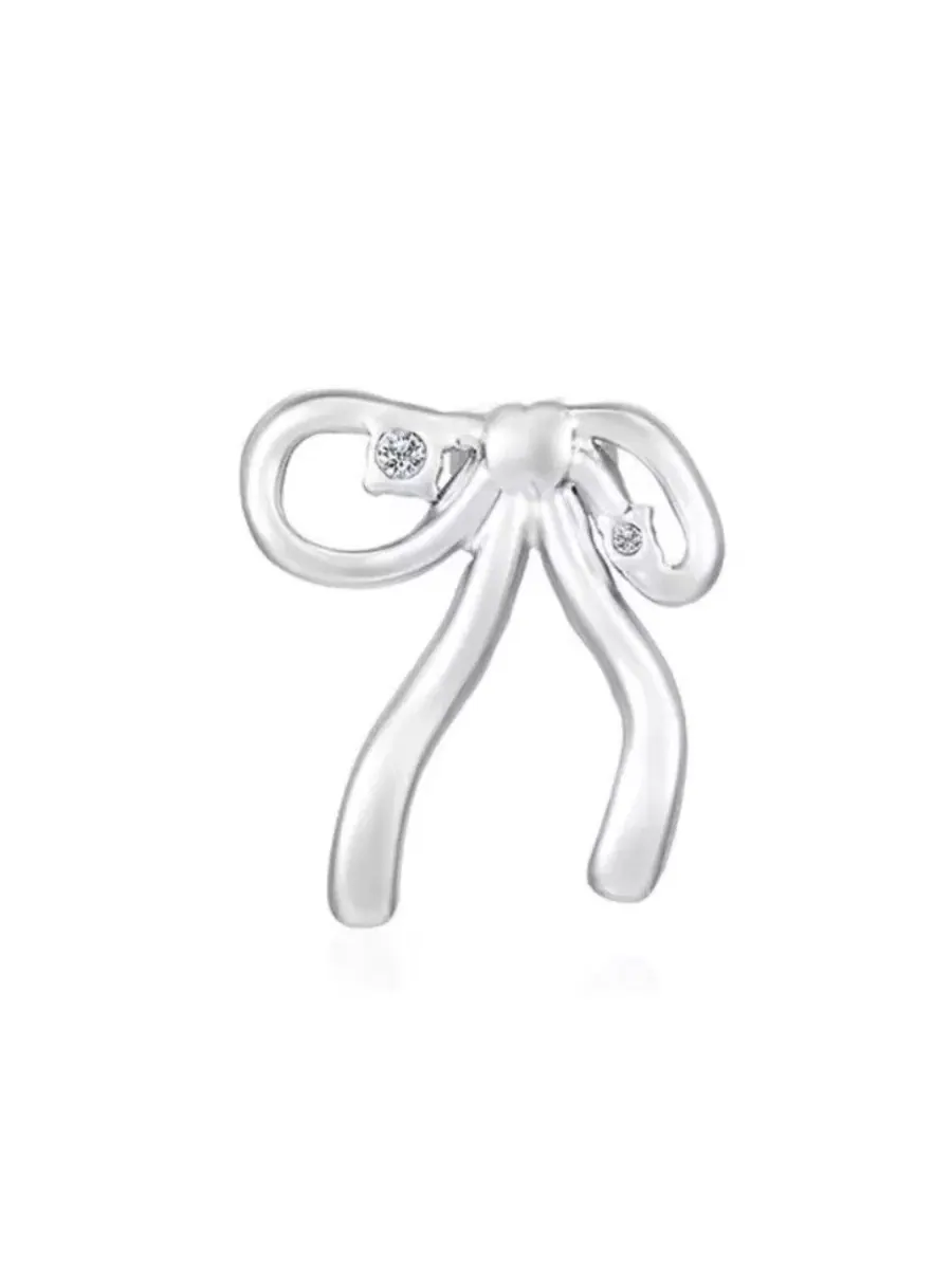 Серьги-пусеты с кристаллом, из стали Rebl Jewelry — изображение 2 из 3, оттенок серебряный
