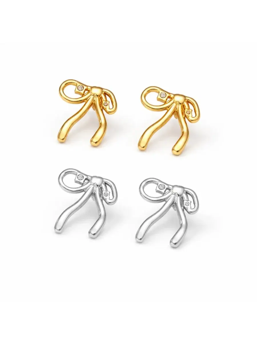 Серьги-пусеты с кристаллом, из стали Rebl Jewelry — изображение 3 из 3, оттенок серебряный