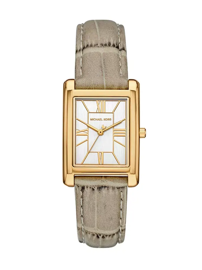 Женские часы Essex с тремя стрелками из натуральной кожи нуда, 26x36 мм Michael Kors