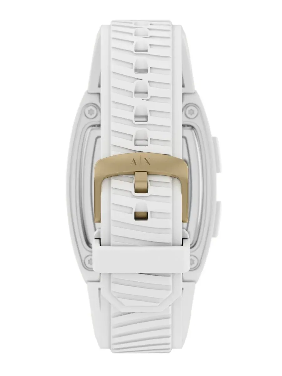 Мужские часы Armani Exchange с ЖК-дисплеем, белым силиконовым циферблатом, 42 мм A|X Armani Exchange — изображение 3 из 8