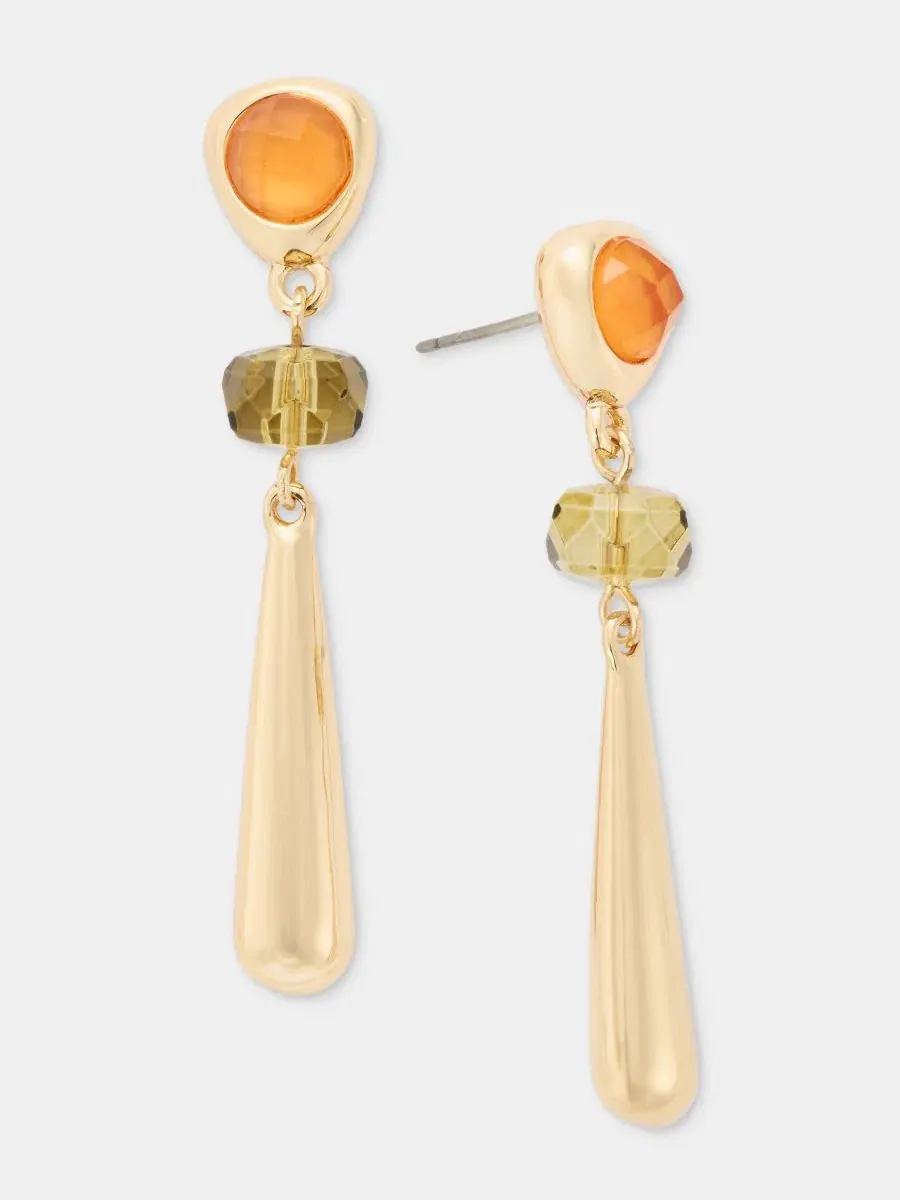 Серьги-подвески линейные с камнем Stone Pebble Anne Klein