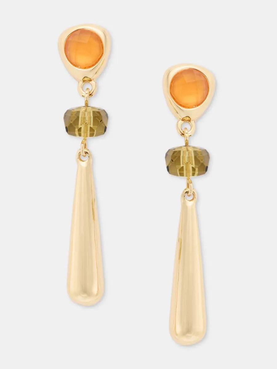 Серьги-подвески линейные с камнем Stone Pebble Anne Klein — изображение 3 из 4, оттенок мульти