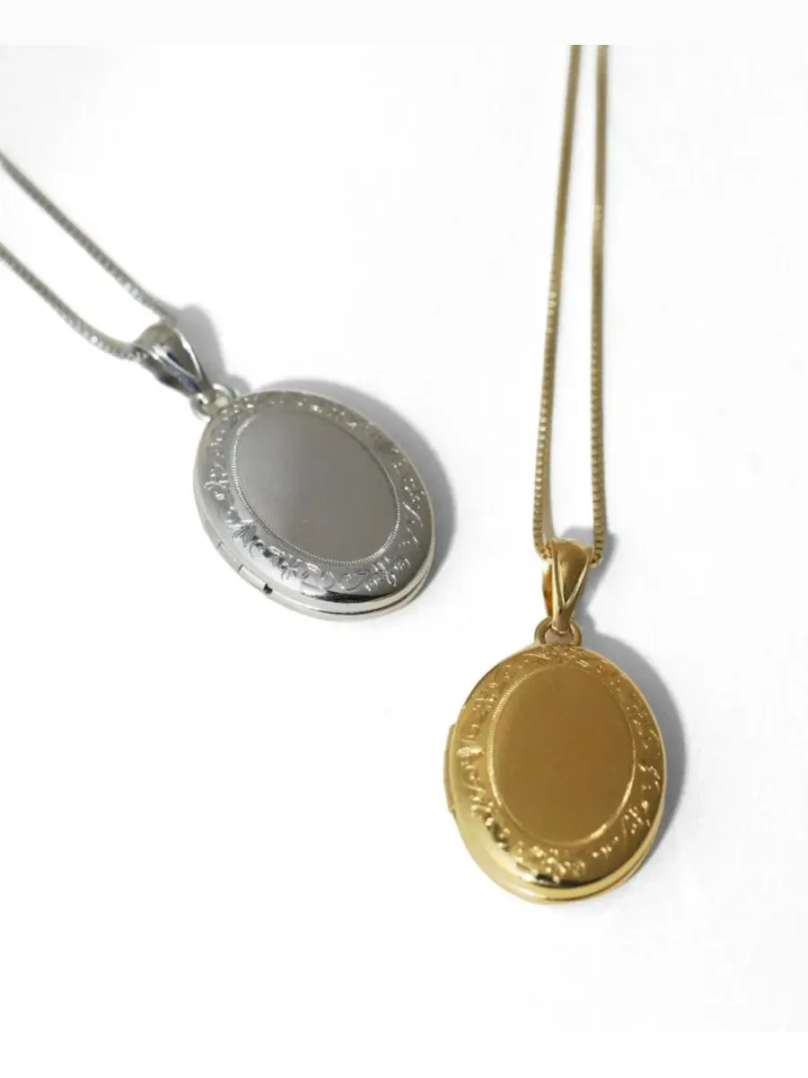 Медальон-кулон Oval Photo Locket с цепочкой The M Jewelers — изображение 3 из 3, оттенок серебряный
