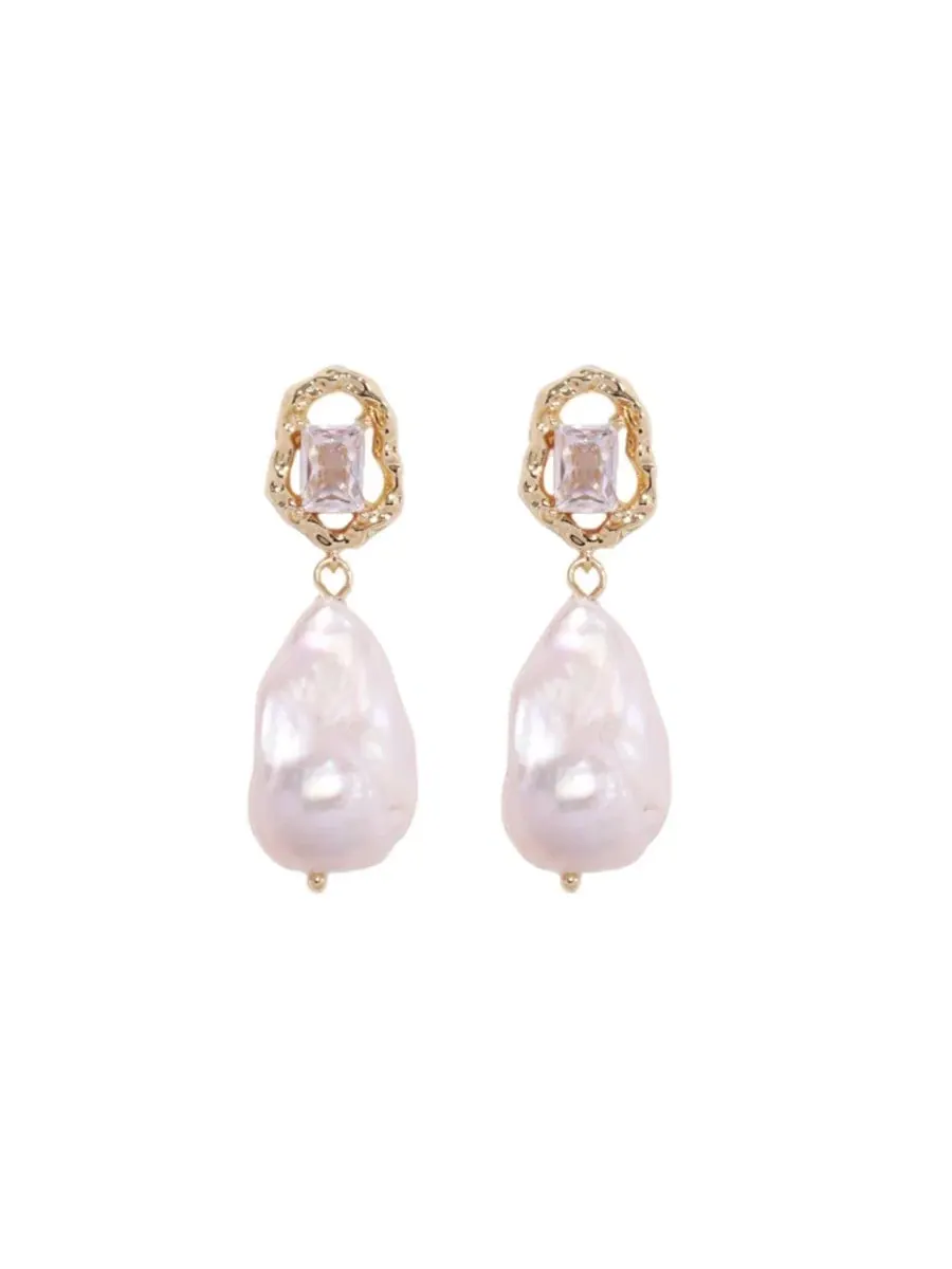 Серьги-подвески из жемчуга с кристаллом Abigail Pearl Petit Moments — розовый