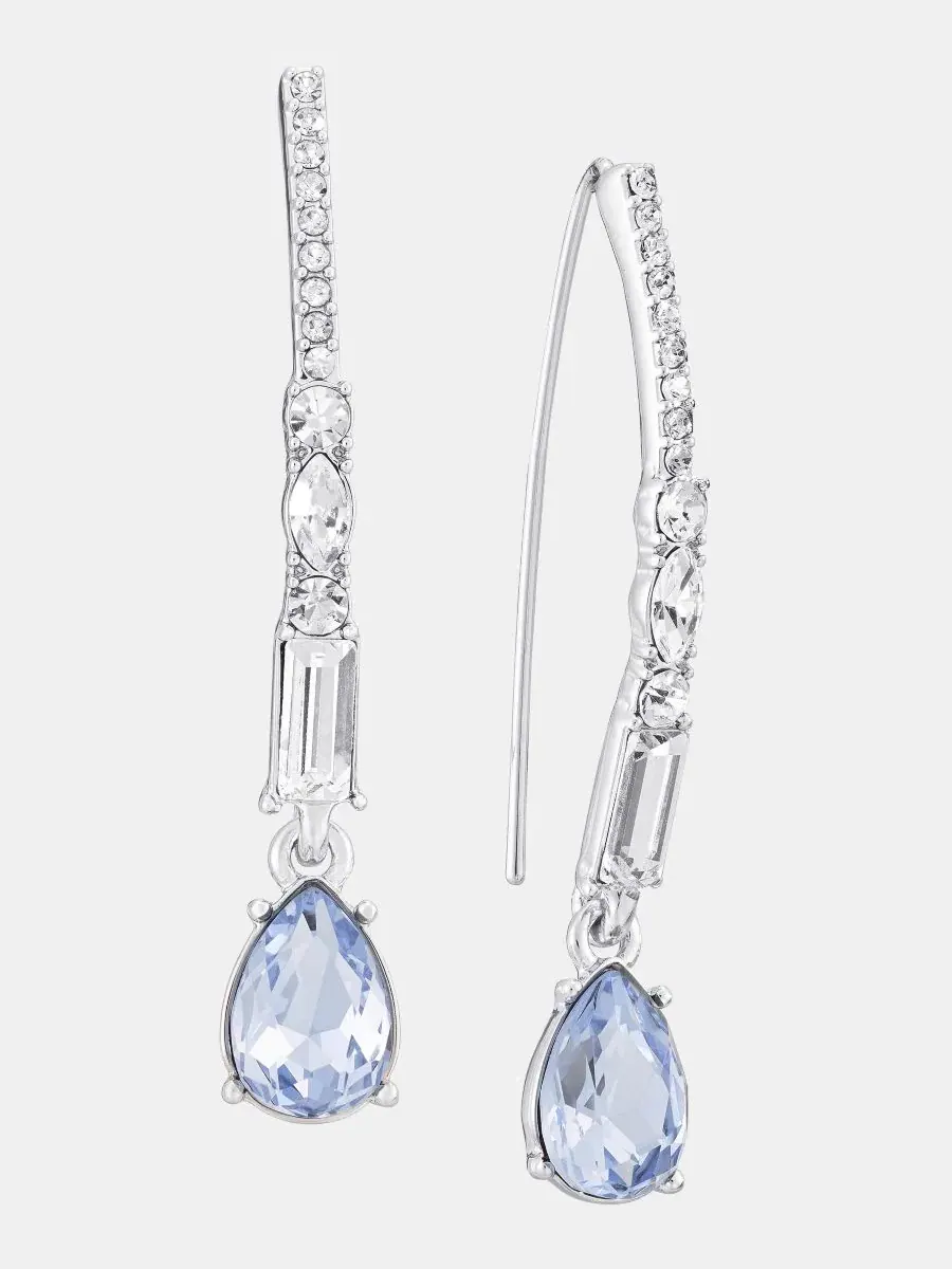 Серьги-пусеты с кристаллами, модель Crystal Threader Givenchy — изображение 2 из 3, оттенок голубой