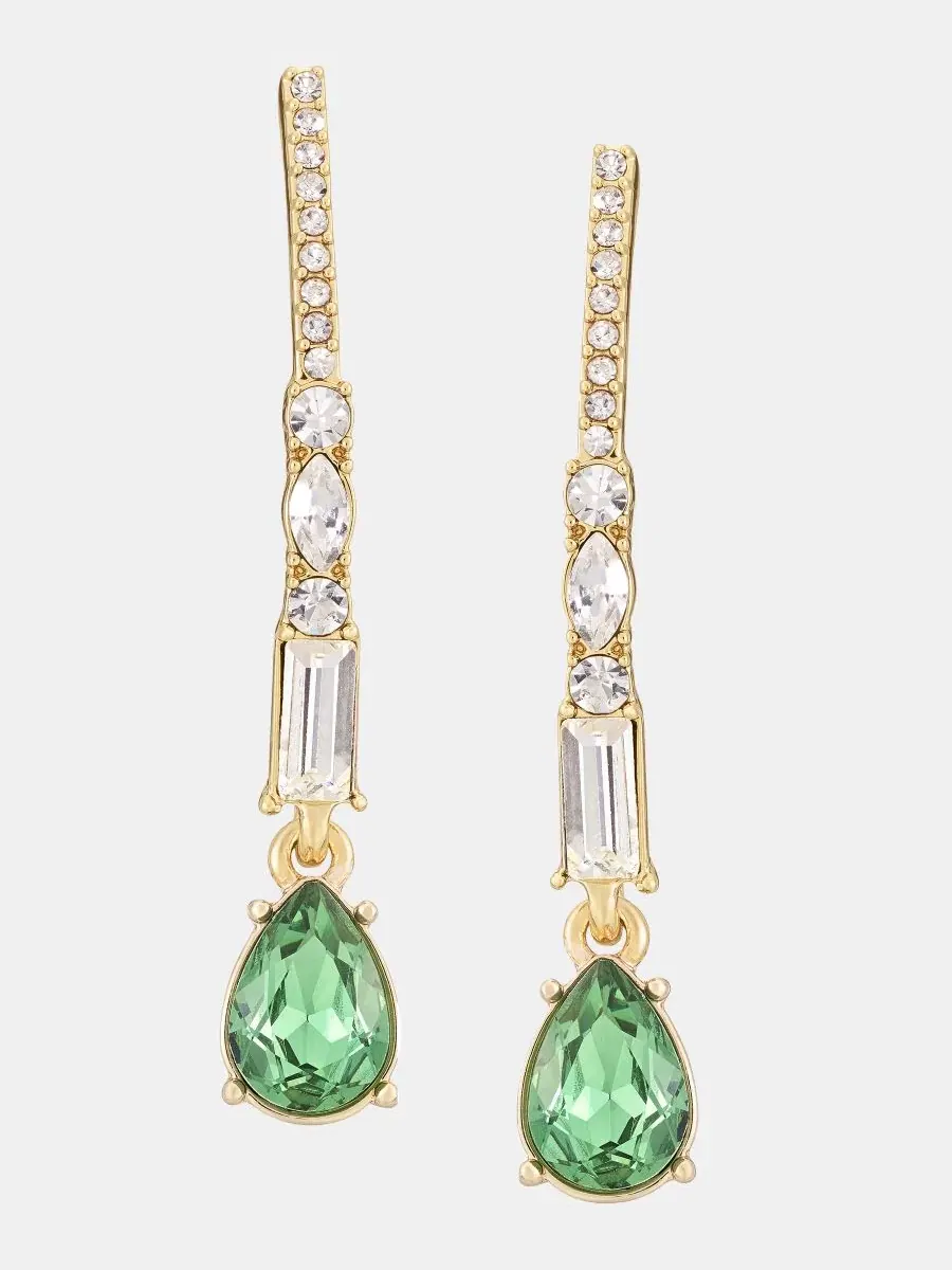 Серьги-пусеты с кристаллами, модель Crystal Threader Givenchy, Lt/Pas Grn