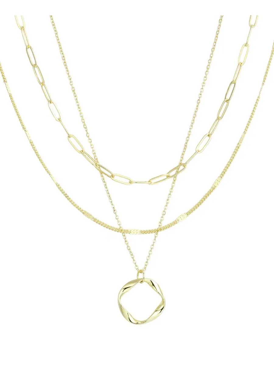 Комплект из 3 ожерелий с позолотой 14k ADORNIA