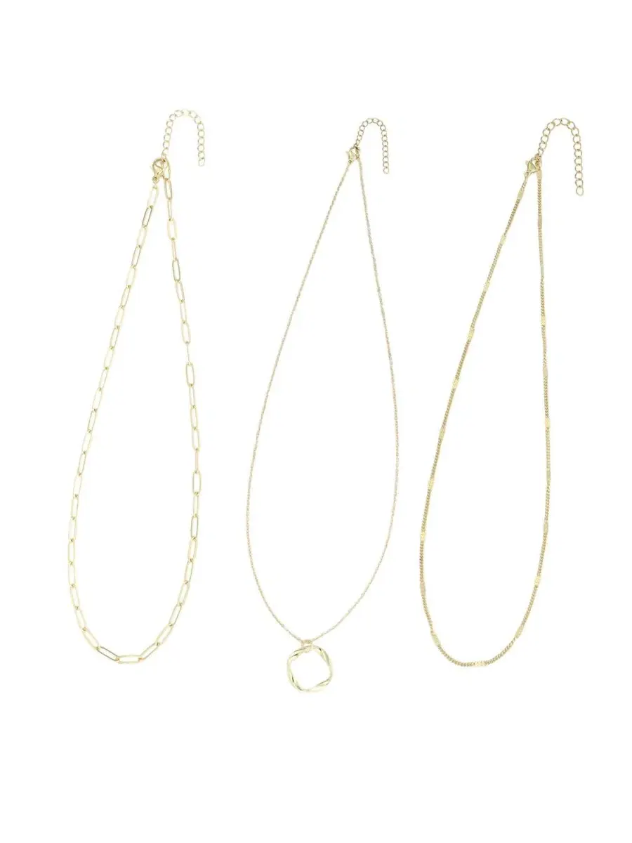 Комплект из 3 ожерелий с позолотой 14k ADORNIA — изображение 2 из 4
