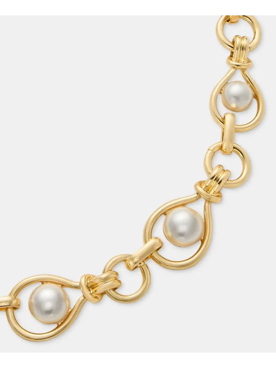 Колье с имитацией жемчуга, открытое звено Anne Klein — изображение 2 из 5, оттенок белый