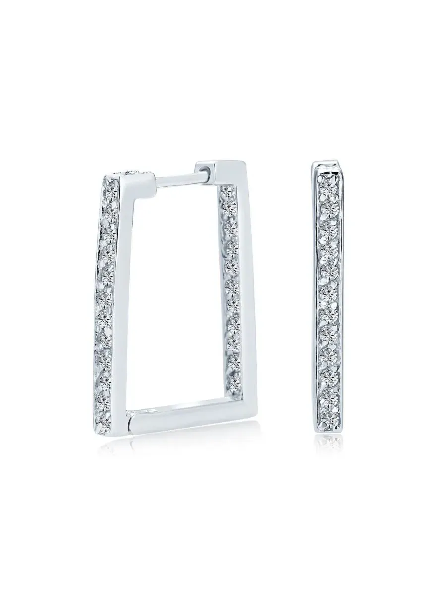 Серьги-кольца с геометрическим принтом, 14K позолота, серебро 925 пробы Bling Jewelry